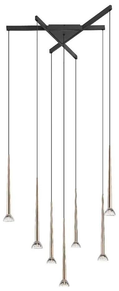 Zuma Line P0603-07C-SDB1 - LED полилей на кабел BOSTON 7xLED/6W/230V черен/златен