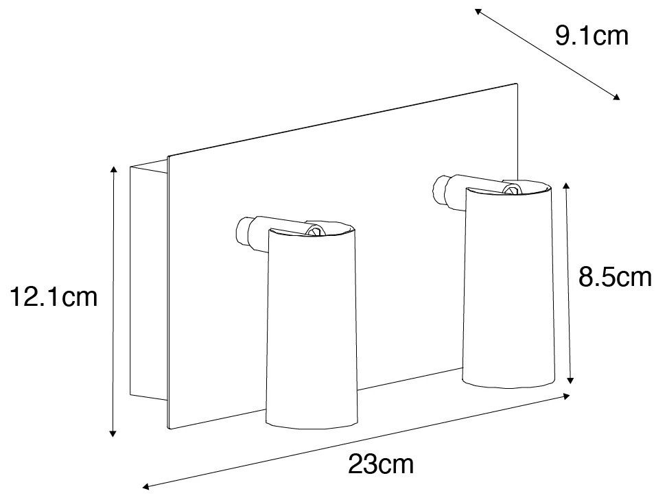 Модерен външен стенен аплик черен с LED 2-светлина IP54 - Simon