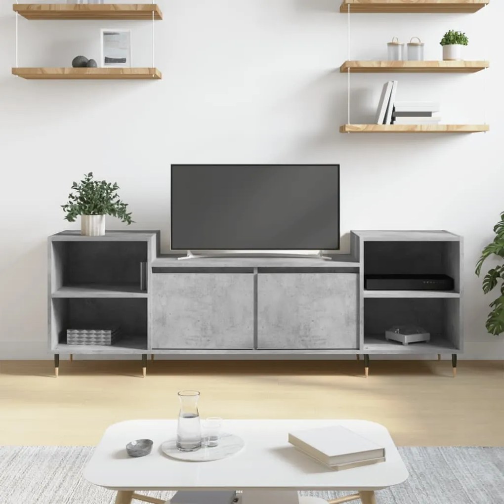 831336 vidaXL ТB шкаф, сив, 160x35x55 см, инженерно дърво