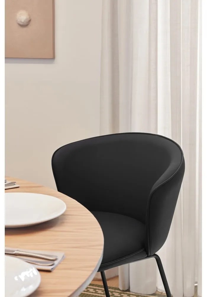 Черни тапицирани трапезни столове в комплект 2 бр. Add – Teulat