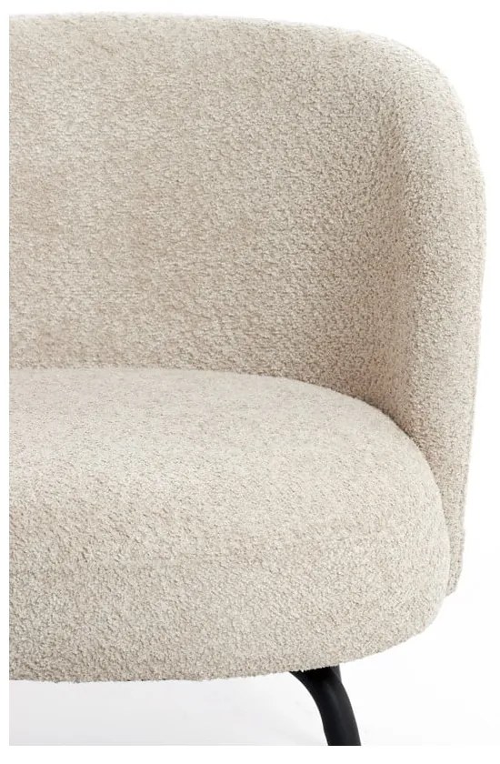 Кремав фотьойл от плат букле Dieyda - Light &amp; Living