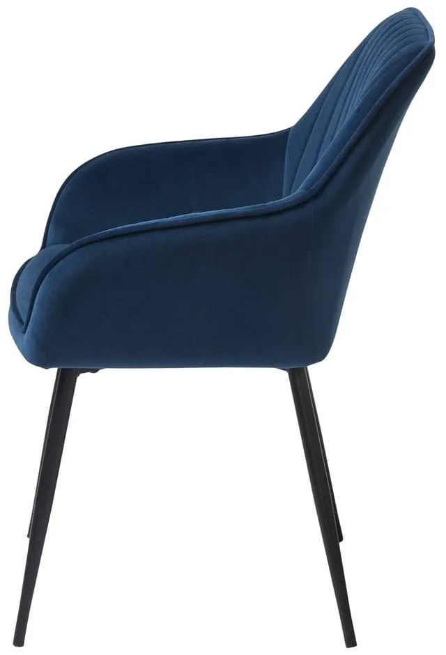 Тъмносини тапицирани трапезни столове в комплект с подлакътници 2 бр. Nolan Stripe – Unique Furniture