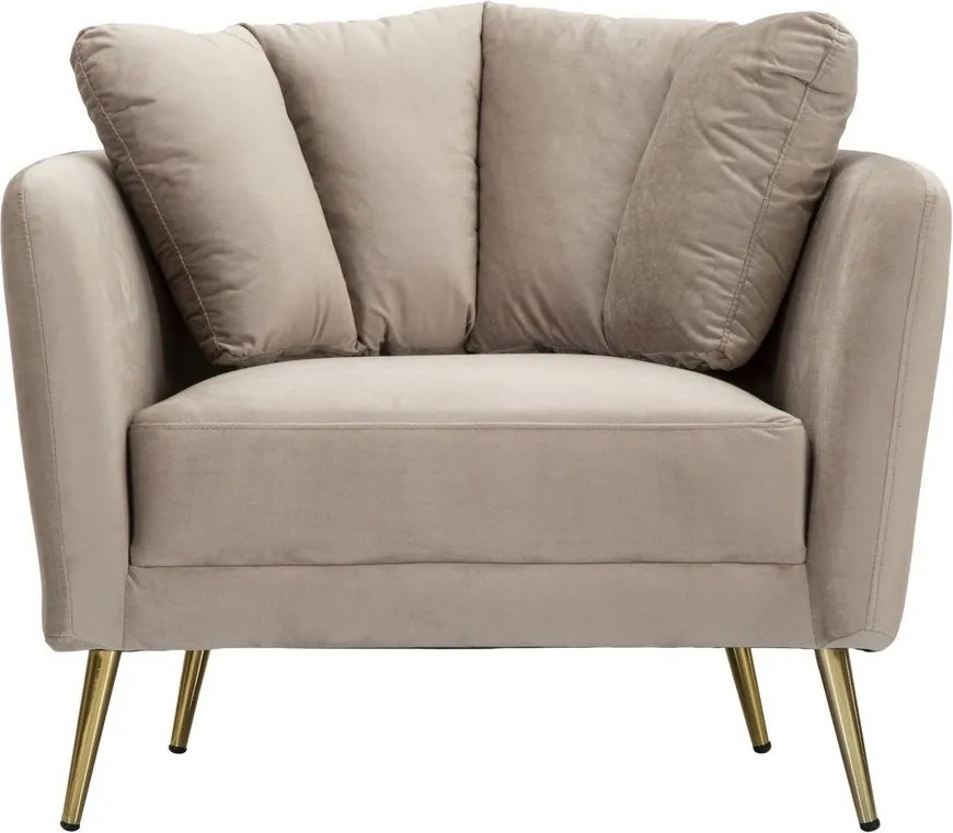 Кафяво-сиво кадифено кресло Kiev – Mauro Ferretti