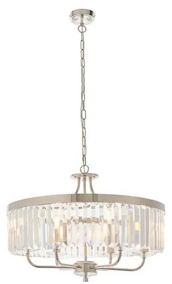 Endon 90263 - Полилей на верига CHESTERFIELD 6xE14/6W/230V диам. 55 см лъскав хром