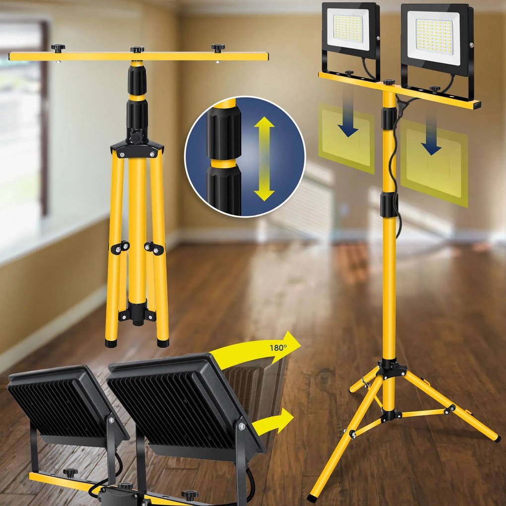 Halogen LED budowlany na statywie 2x20W RSL001-20N