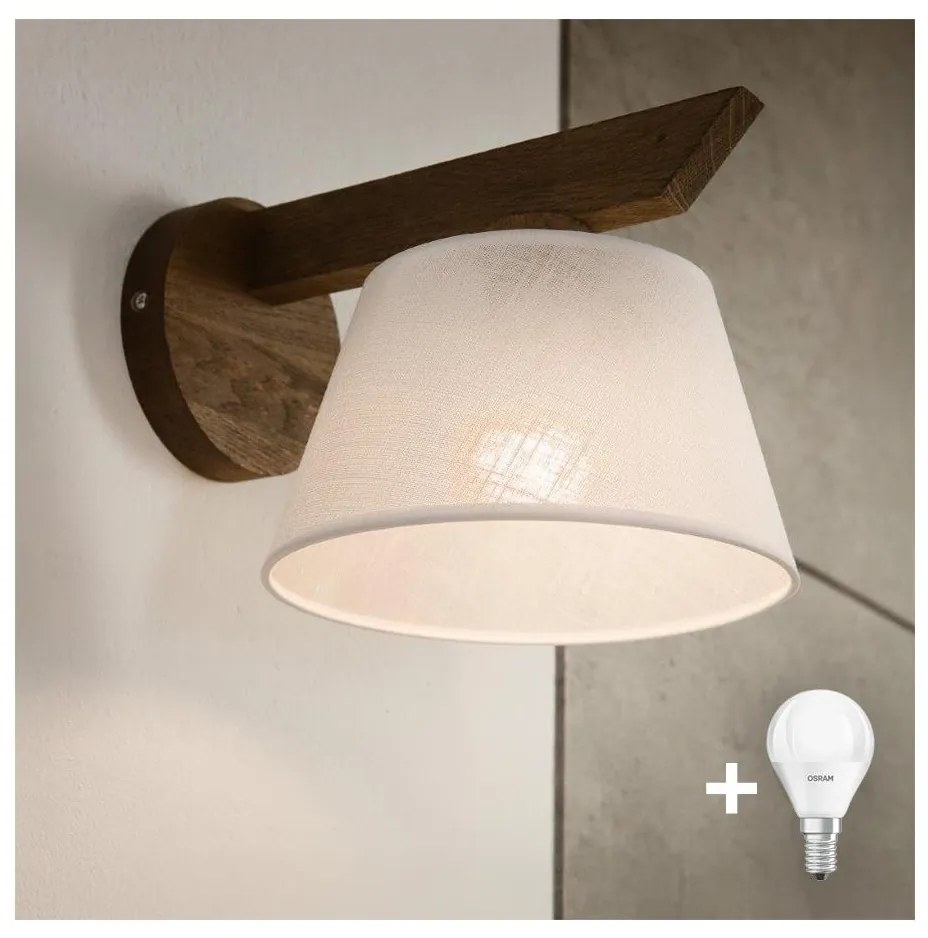 Brilagi - LED стенен аплик ANTHONY 1xE14/40W/230V дъб орех/бял