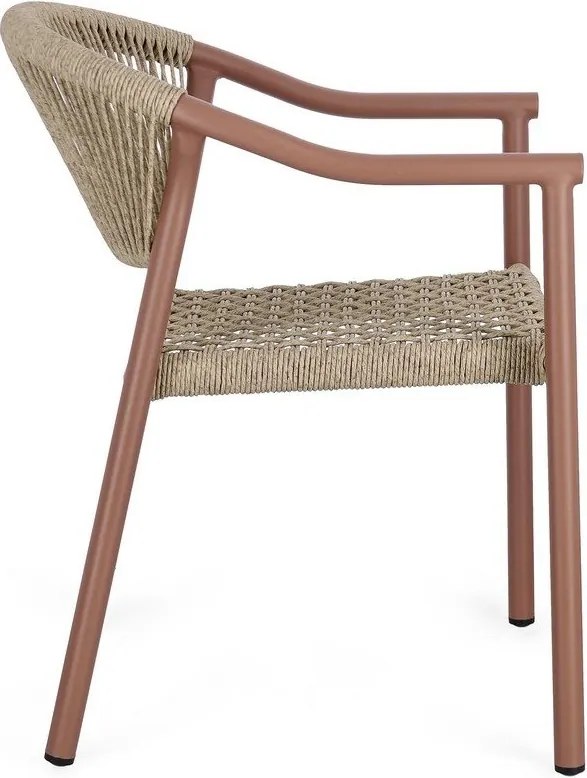 Червен /в естествен цвят метален градински стол Canarias – Bizzotto