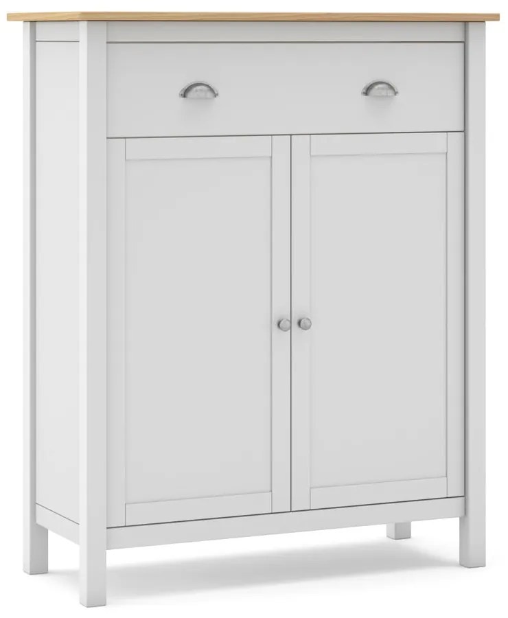 Висок скрин от бял/натурален бор 90x110 cm Misti - Marckeric