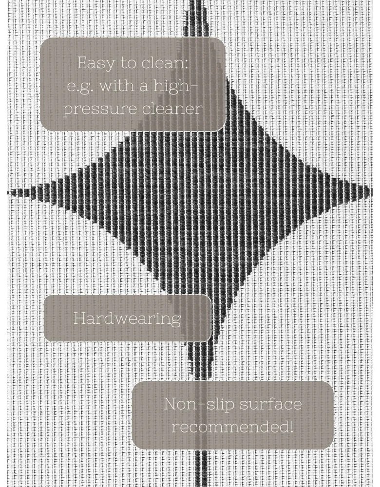 Черно-бял килим за открито и закрито 200x290 cm Duet Bowen – NORTHRUGS