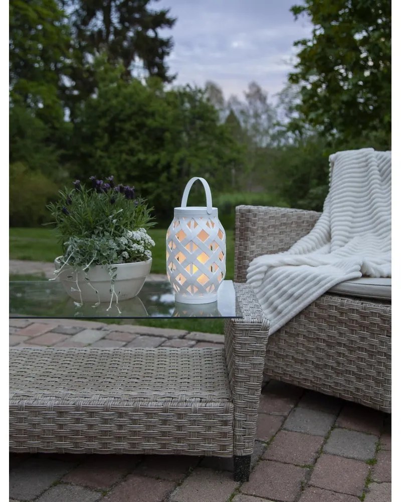 Бял фенер Фенер, височина 23 cm Flame - Star Trading