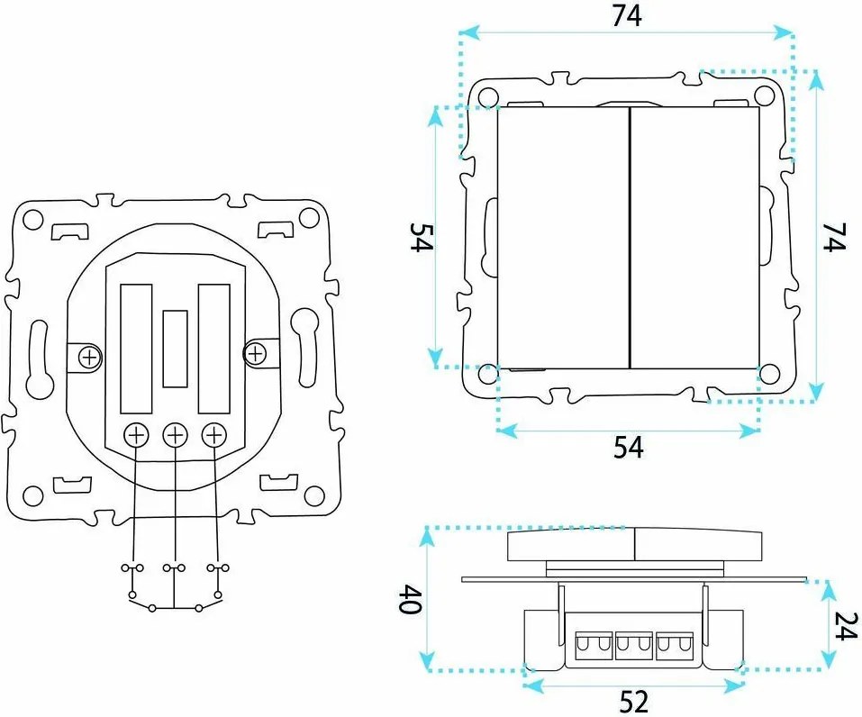 Двоен Ключ OSTE JNH007-W WHITE