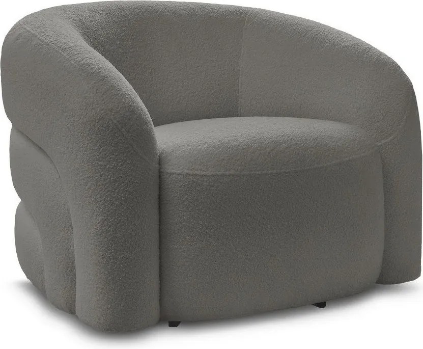 Сиво въртящо се кресло от прежда с примки от букле Elina – Bobochic Paris