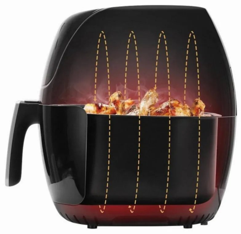 Фритюрник AirFryer Oliver Voltz OV51980Q, Wi-Fi, 1500W, 5 л, 8 програми, Горещ въздух, Таймер, Черен