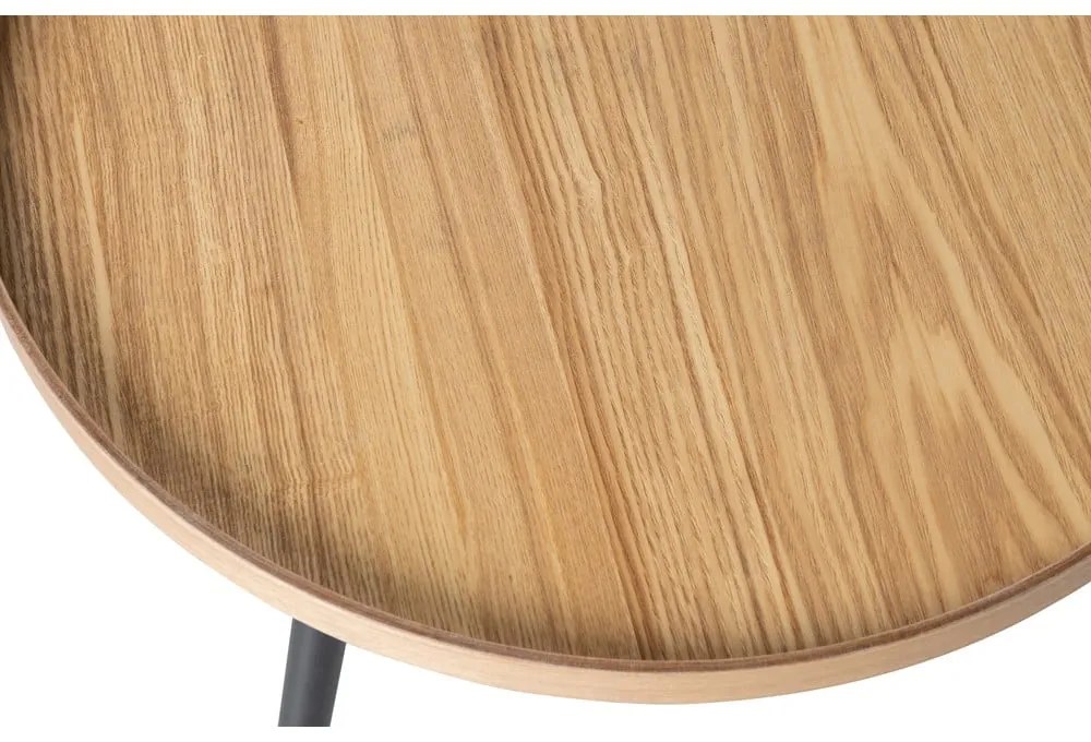 Масичка за кафе в бежово и черно, ø 60 cm Mesa - WOOOD