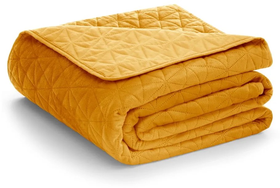 Жълто капитонирано покривало за легло 260x280 cm Laila – AmeliaHome