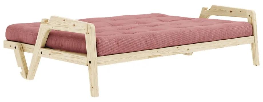 Розов разтегателен диван 204 cm Grab Clear - Karup Design