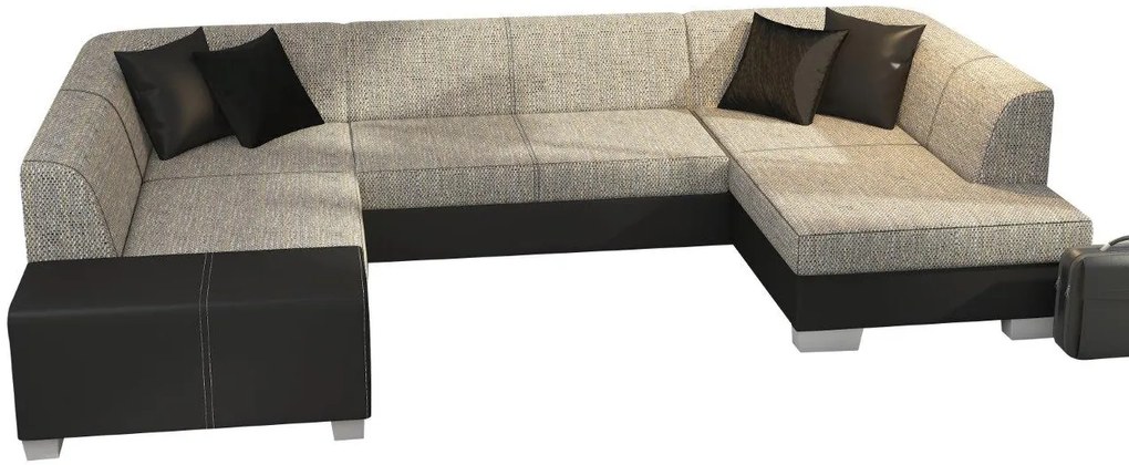 Ъгъл диван Cuba-Gray light - Black-Right