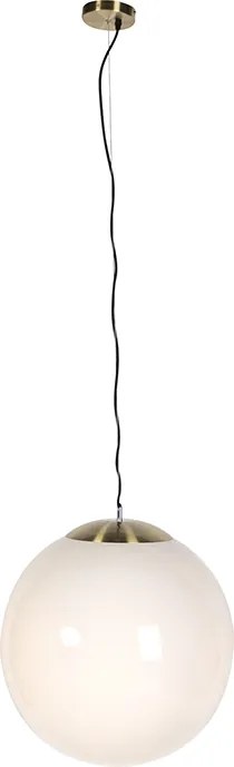 Смарт скандинавска висяща лампа златиста с опалово стъкло 50 см, включваща WiFi A60 - Ball 50