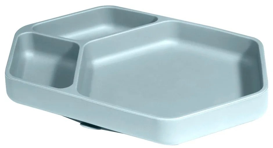 Синя силиконова детска чиния 16x25 cm – Kindsgut