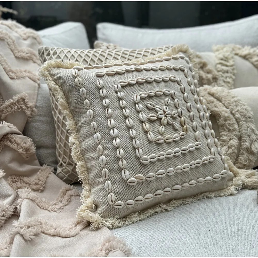 Памучна калъфка за възглавница 43x43 cm Seashells – Mioli Decor