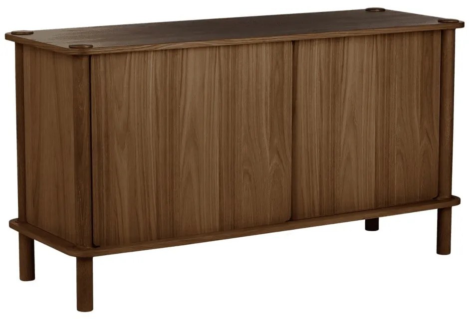 Кафяв скрин от масивен дъб с плъзгащи се врати 135x73,5x48 cm Italic – UMAGE