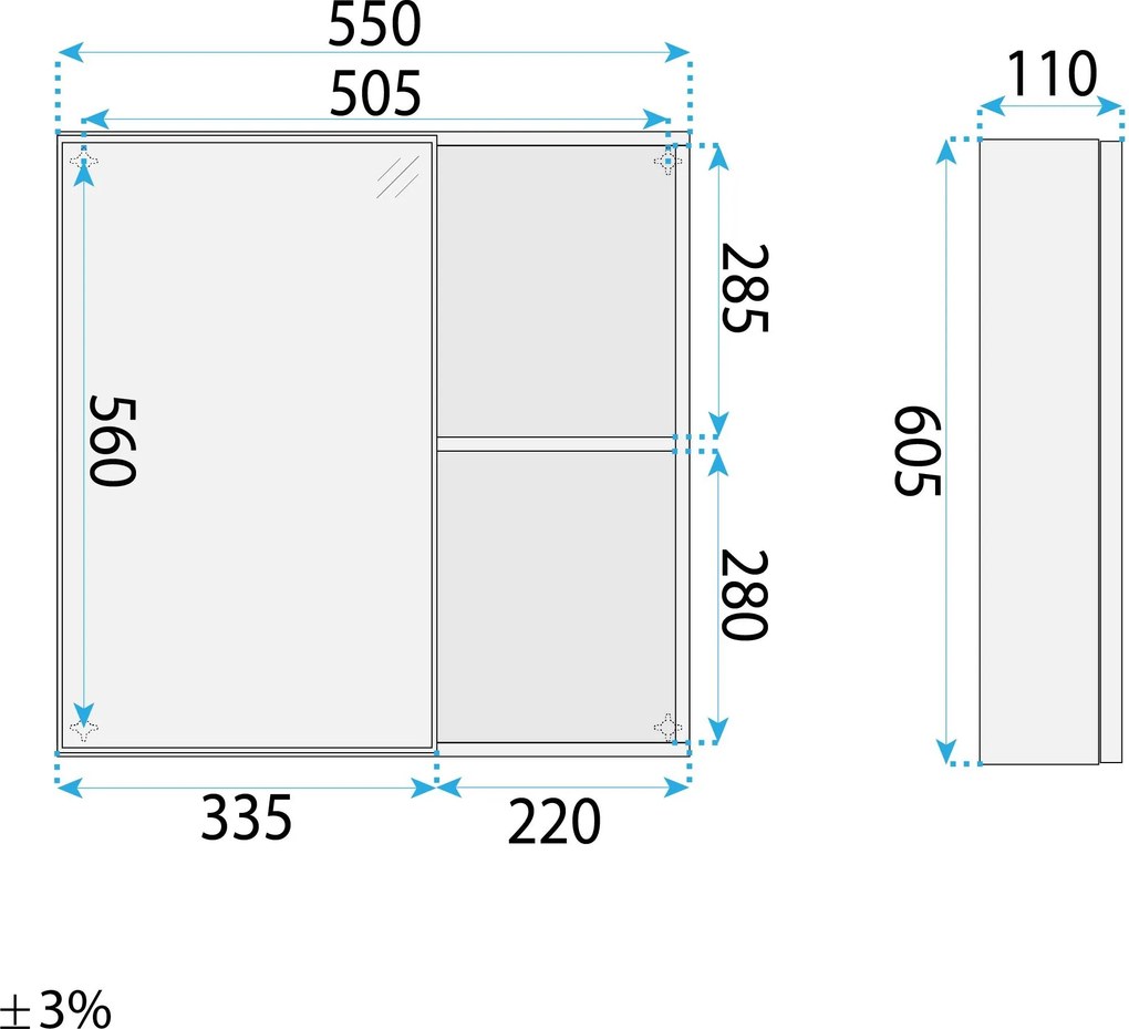 Комплект мебели за баня с мивка River 60cm Creme
