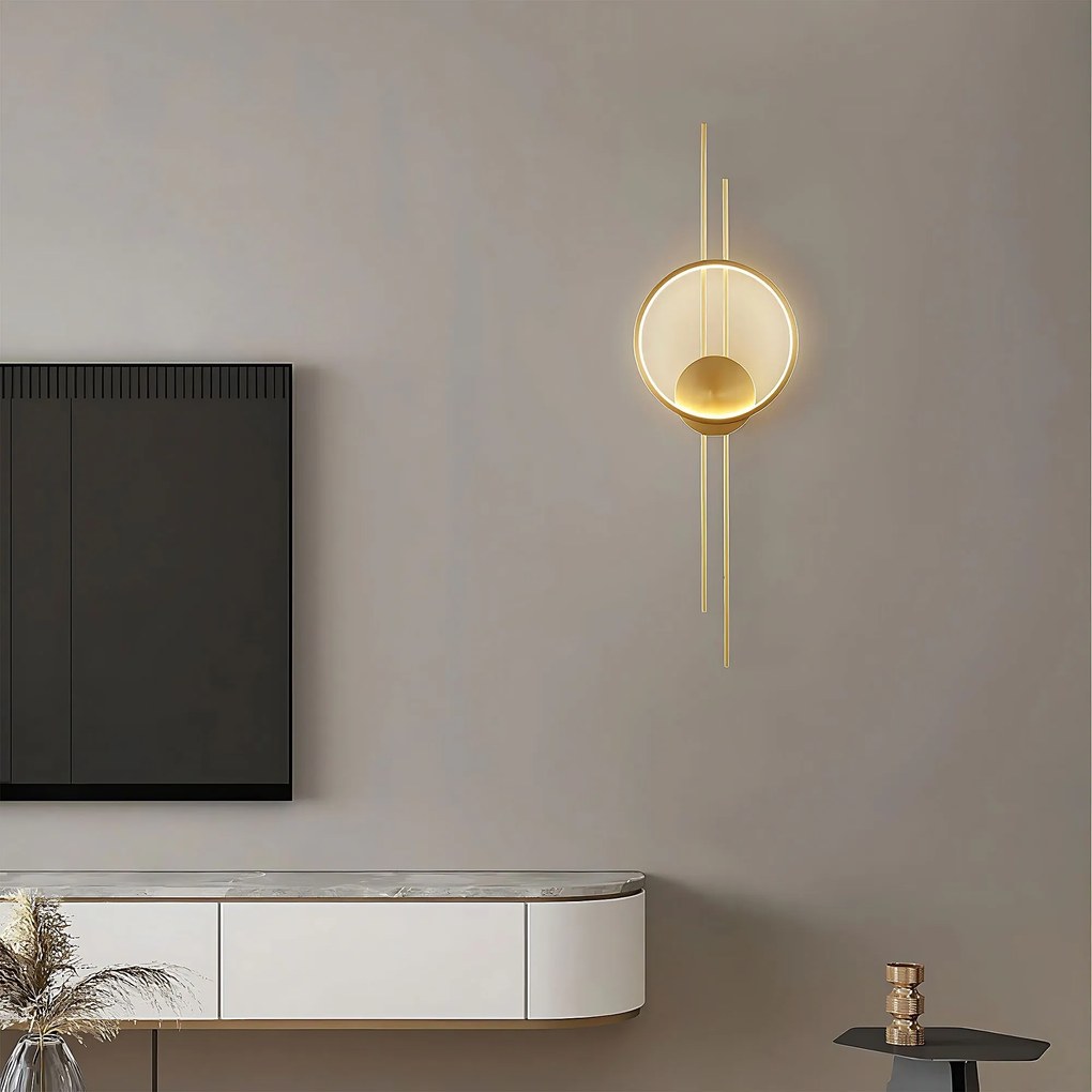 СТЕННА ЛАМПА LED APP1781-W BRUSH GOLD