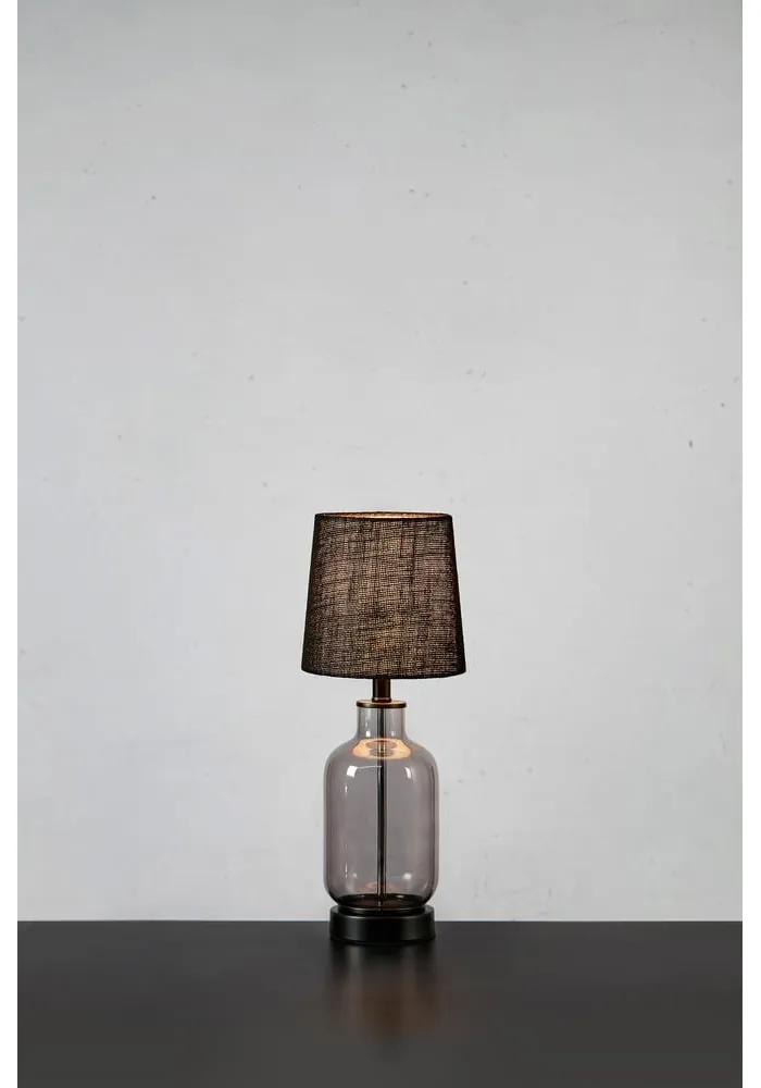Черна настолна лампа с абажур от юта (височина 43 cm) Costero - Markslöjd