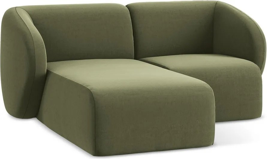 Зелен кадифен ъглов диван (ляв ъгъл) Lani – Makamii