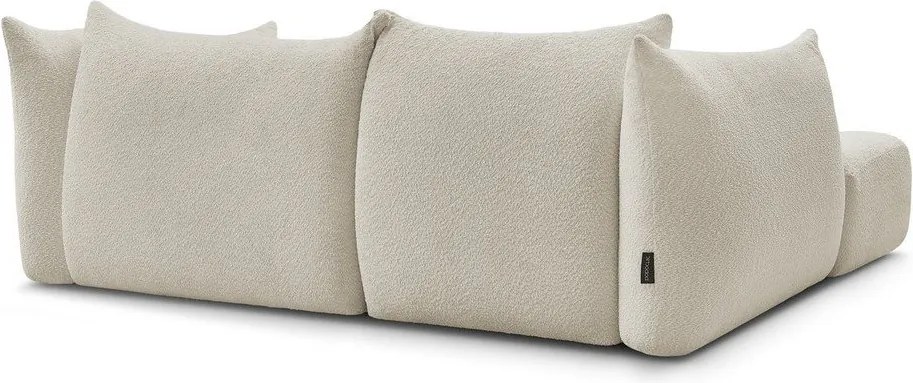 Бежов ъглов диван от прежда с примки от букле (ляв ъгъл) Azra – Bobochic Paris