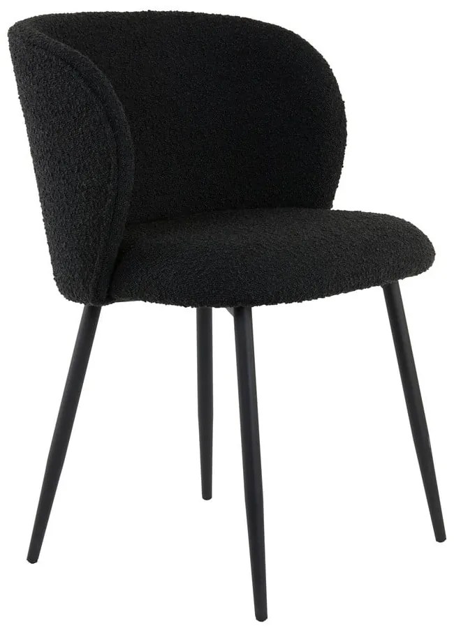 Черен тапициран трапезен стол Elyna – Light & Living