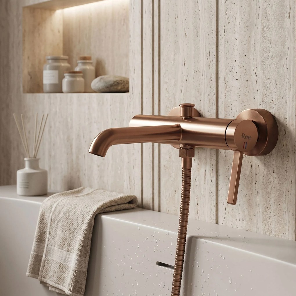 Смесител за вана Rea Rivo Brush Copper