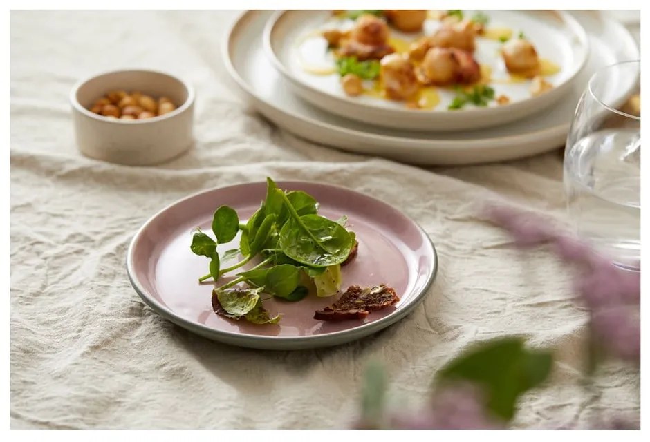 Розова/сива десертна глинена чиния ø 17 cm Gastro Grey/Light Pink – Bitz