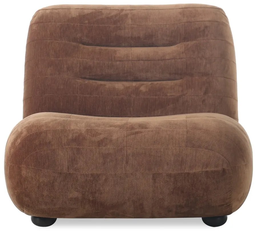 Кафяво кадифено кресло Wyatt – Dutchbone