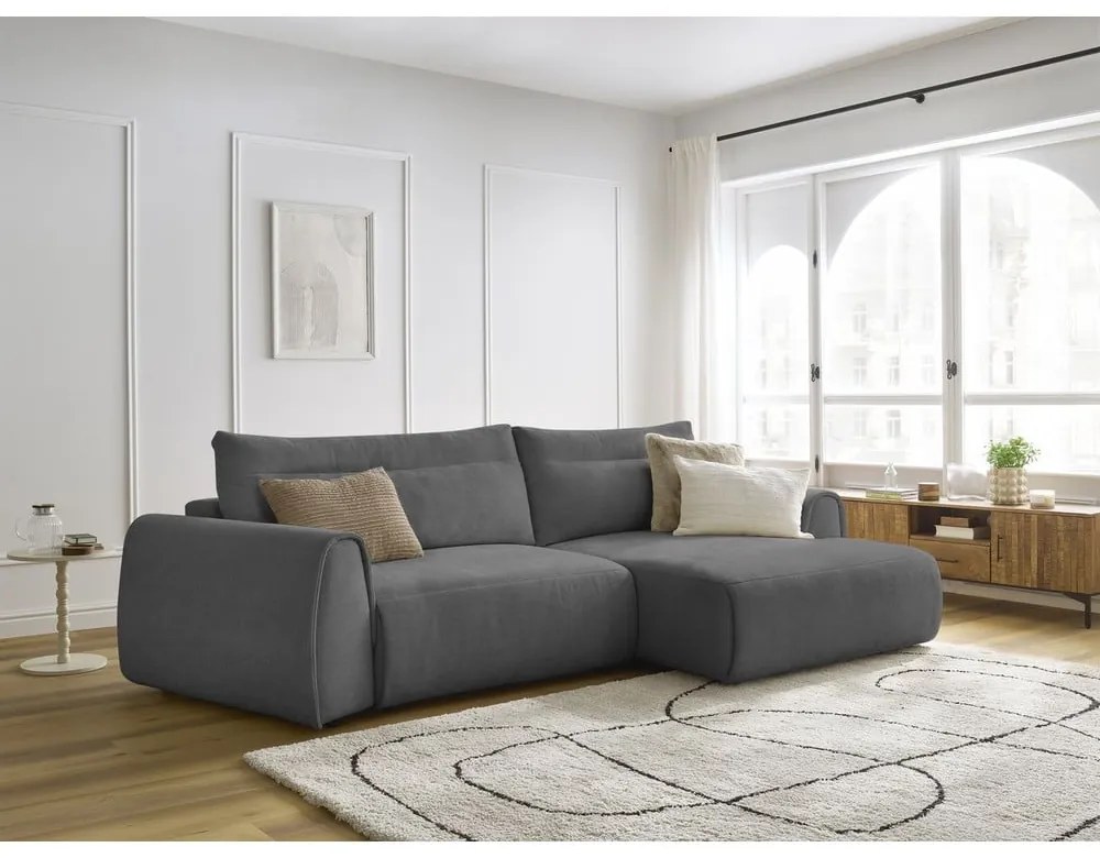 Сив ъглов диван Aden – Bobochic Paris