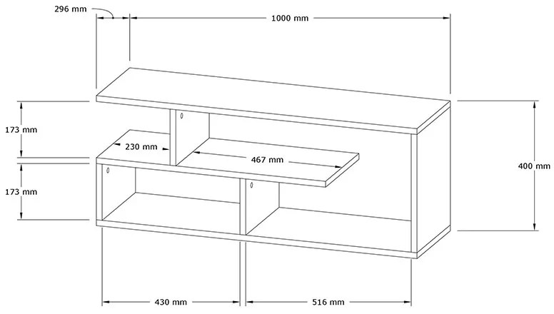 ТВ шкаф Валдо бял 100x29,5x40 см