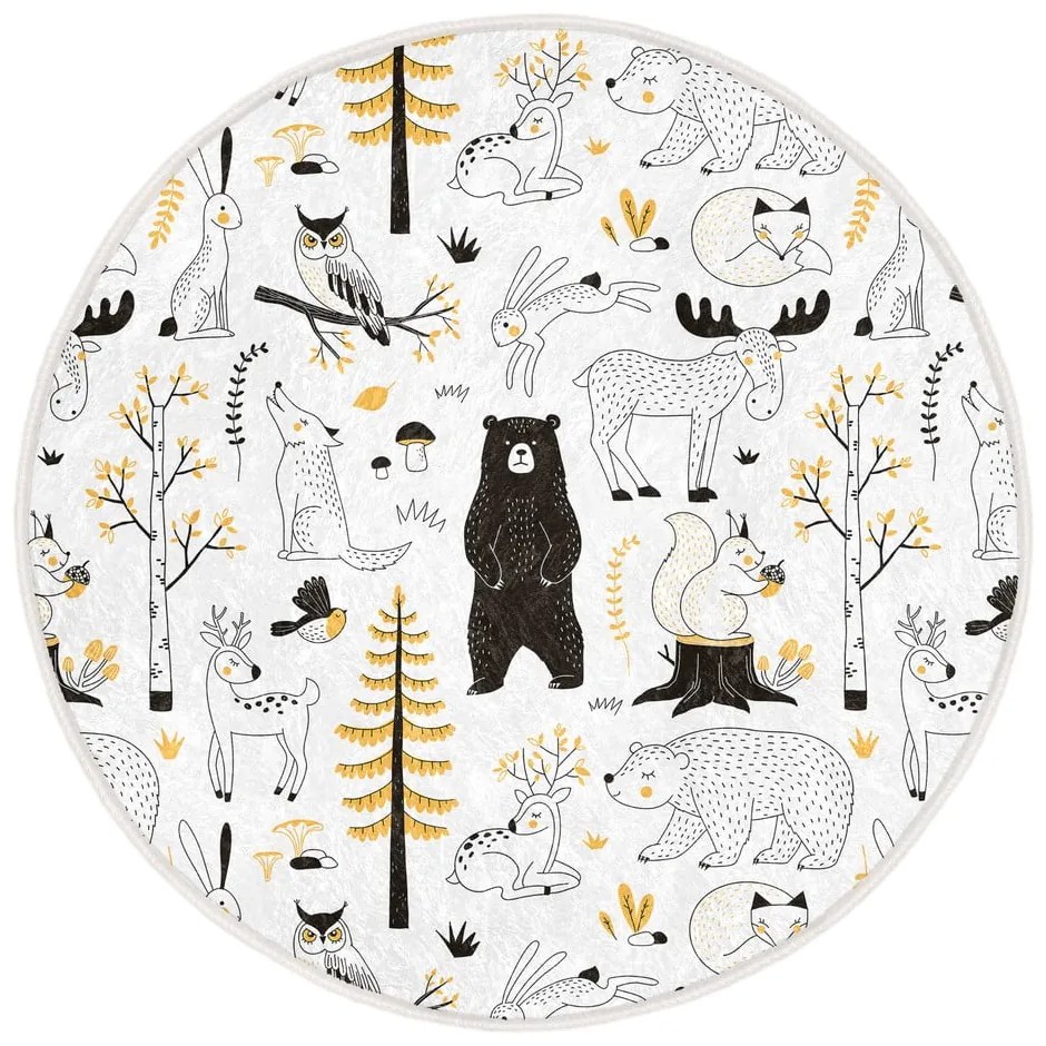 Жълто-бял детски килим ø 80 cm Comfort - Mila Home