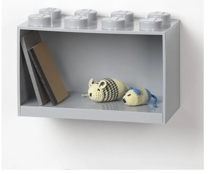 Детски сив стенен рафт Brick 8 - LEGO®