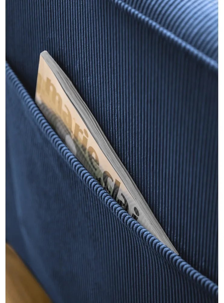 Тъмносиньо кресло от рипсено кадифе Lofty Lilly – Miuform