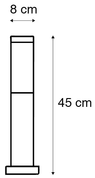 Външна лампа стълб стомана 45 см IP44 - Rox с наземна шпилка и кабелен втулка