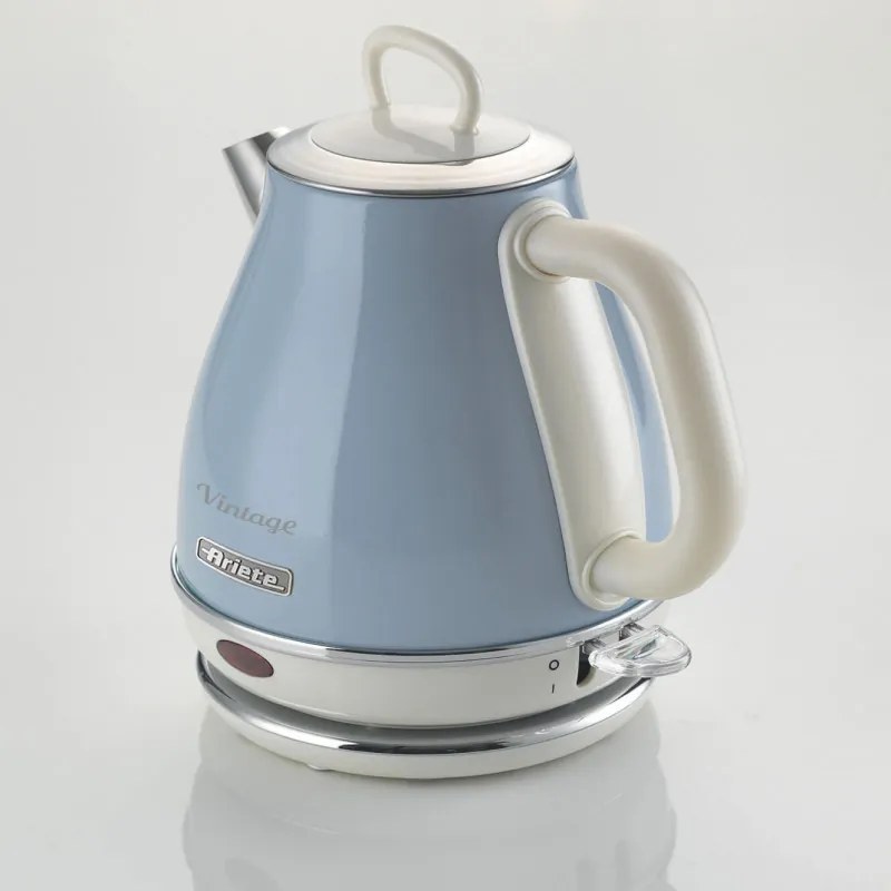 Електрическа кана Ariete VINTAGE 2868/05, 1630W, 1 л, Метален корпус, Бързо завиране, Безжична основа, Син