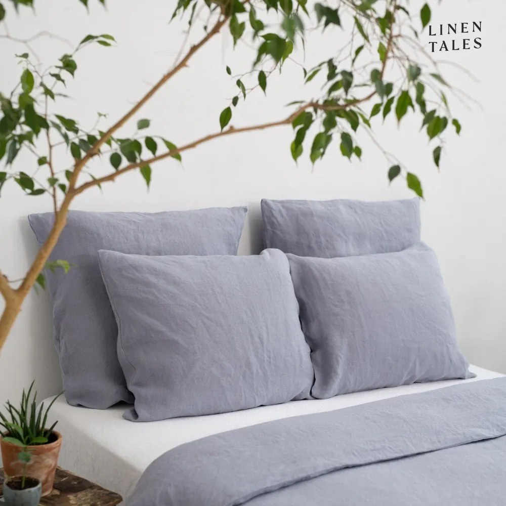 Светлосиво спално бельо от конопени влакна за двойно легло 200x200 cm - Linen Tales