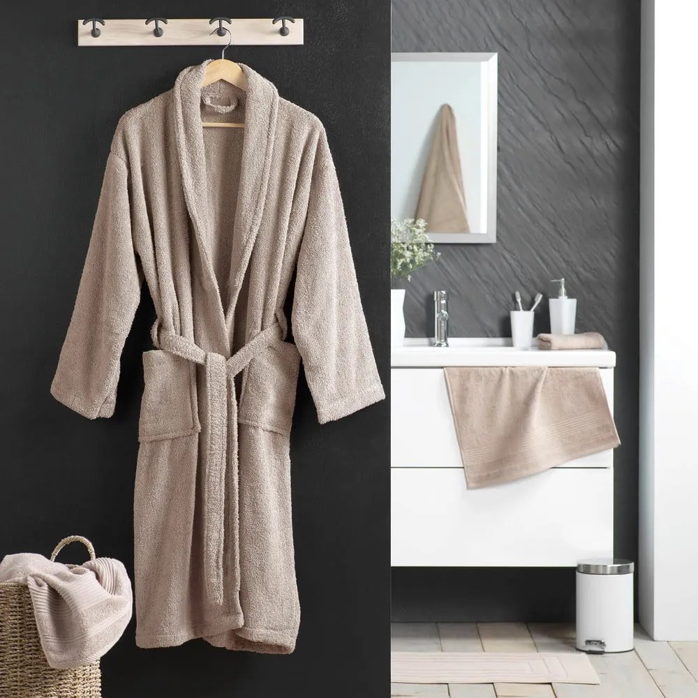 Светлокафява памучна хавлия размер M Tendresse – douceur d'intérieur