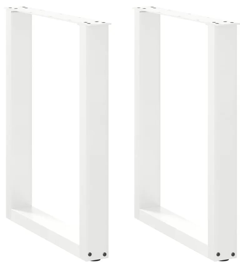 4013181 vidaXL Крака за трапезарна маса, U-образни, 2 бр., бели, 60 x (72-73) см, стомана