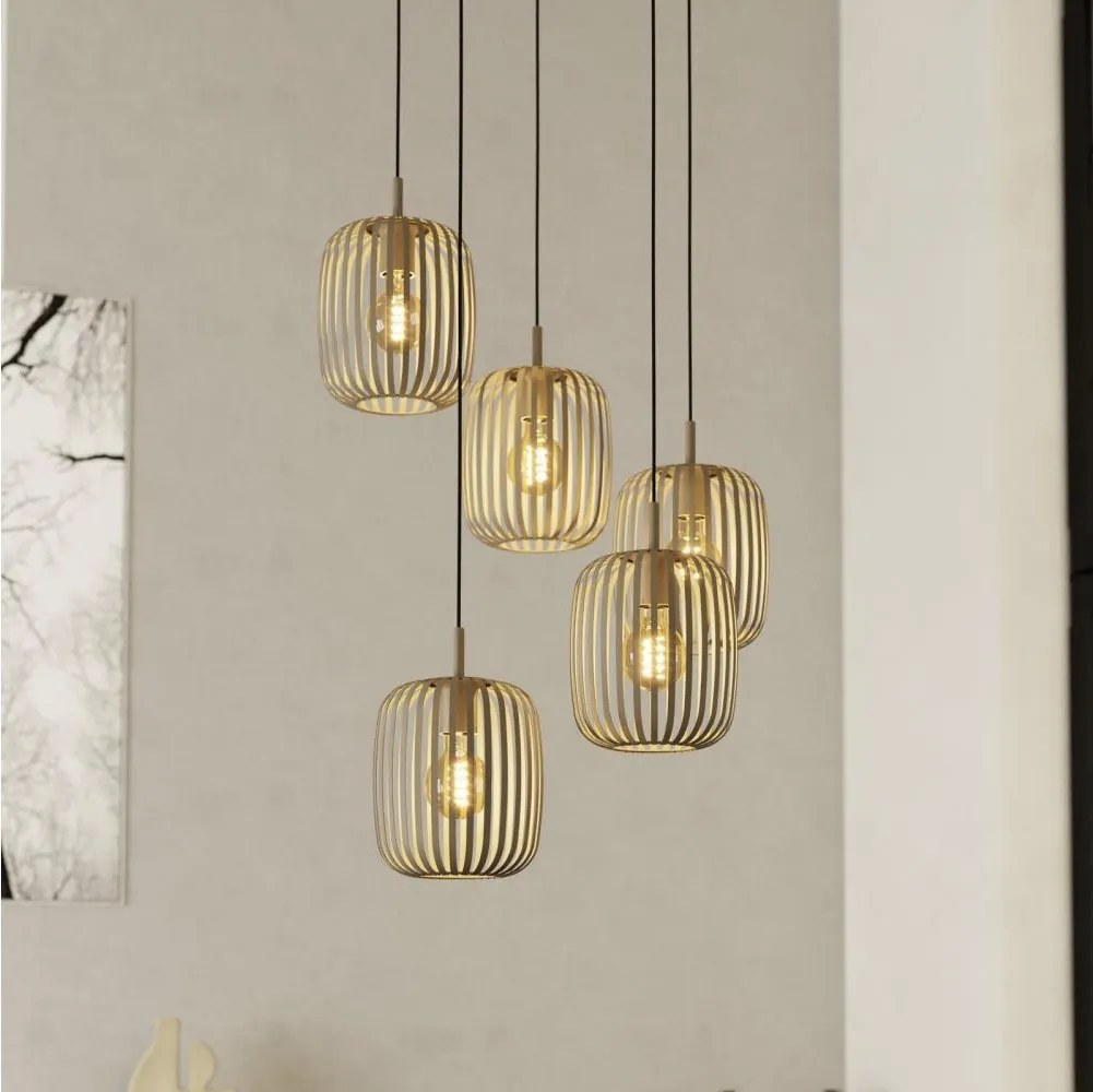 Eglo 901125 - Полилей на кабел ROMAZZINA 5xE27/40W/230V бежов