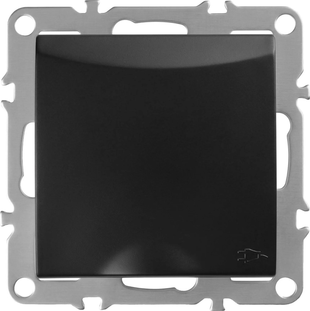 Единичен контакт със заземяване и капаче OSTE JNH005-G Black