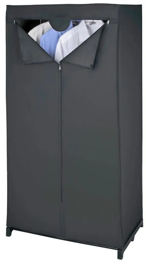 Черен текстилен гардероб 75x150 cm Deep – Wenko