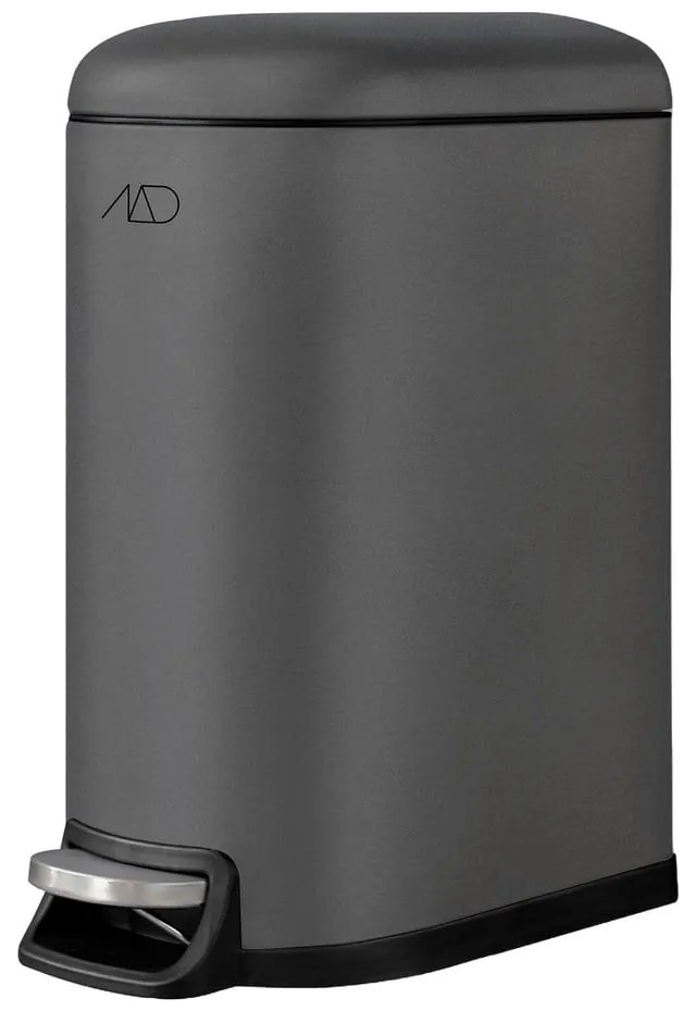 Тъмносиво метално кошче за боклук с педал 10 l Walther – Mette Ditmer Denmark