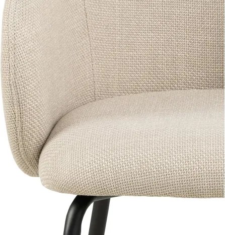 ЦЛЯРА Бежово (тъкан Басэл 24)/черни крака - МОДЕРЕН ТАПИЦИРАН СТОЛ ЛОФТ ЗА ДНЕВНА/ТРАПЕЗАРИЯ/ОФИС