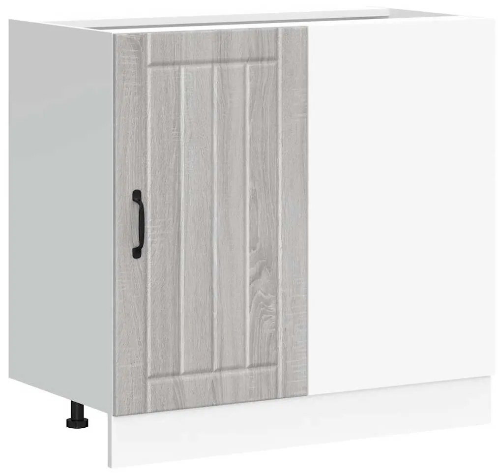 854314 vidaXL Шкаф за мивка, Lucca, сив сонома, инженерно дърво